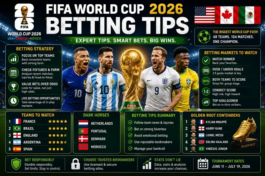 FIFA World Cup 2026 betting tips, predictions, odds analysis and tournament betting guide