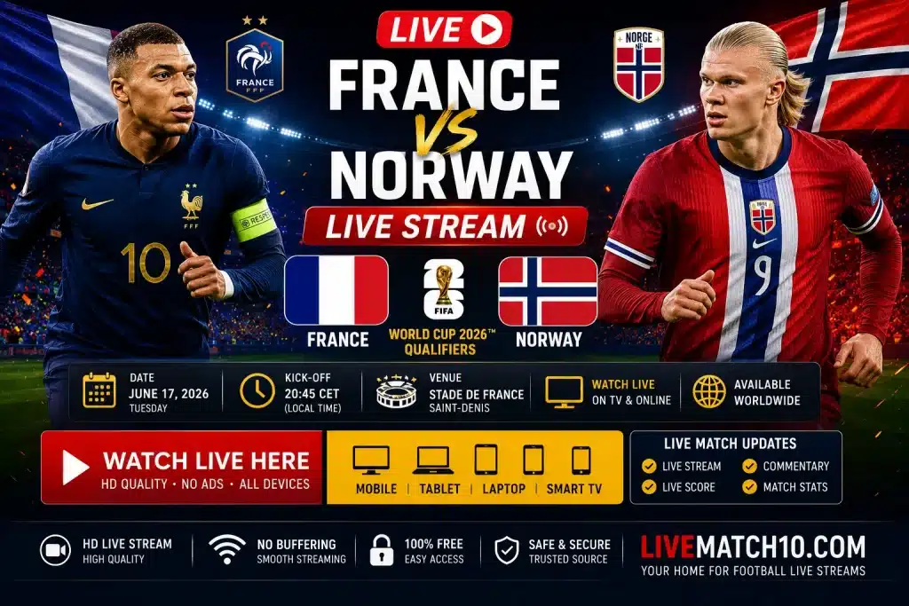 France vs Norway Live Stream match preview graphic